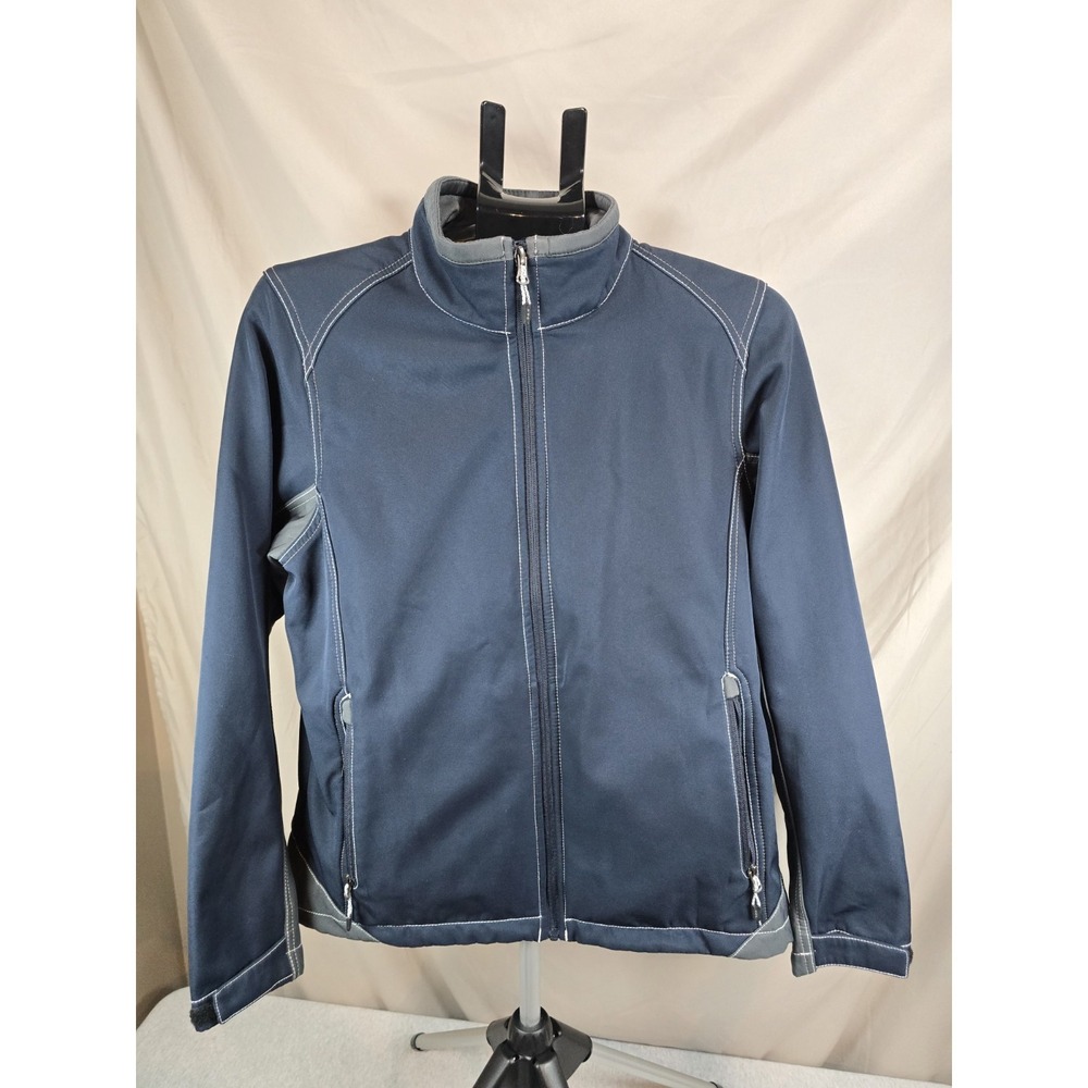 elevate sport fleece lined womens jacket Large L , Blue With Grey Accents